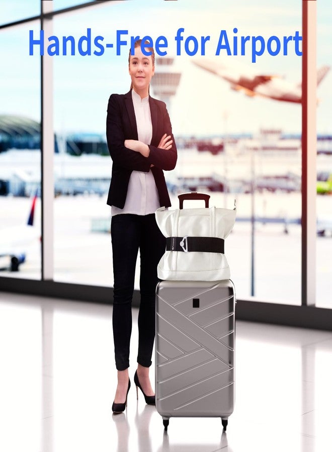 leevanoo Luggage Straps for Suitcases Add a Bag Luggage Strap, 2-in-1 Travel Belt for Luggage Straps Travel Belt Over Handle for Carry On Bag Adjustable Suitcase Belts, Airport Travel Accessories Black - Image 2